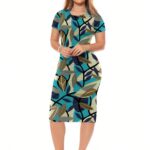 Vestido Tatiana midi, com estampa floral tropical, mangas curtas e caimento ajustado. Modelo perfeito para ocasiões casuais e festivas, em tecido elástico.