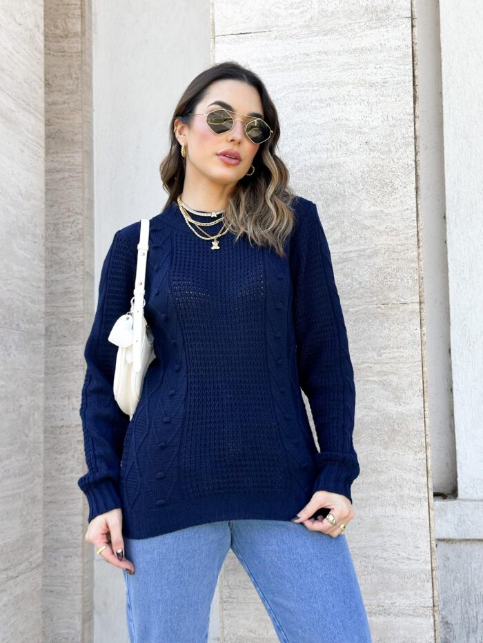 Blusa Feminina Feita de Tricô para o Frio