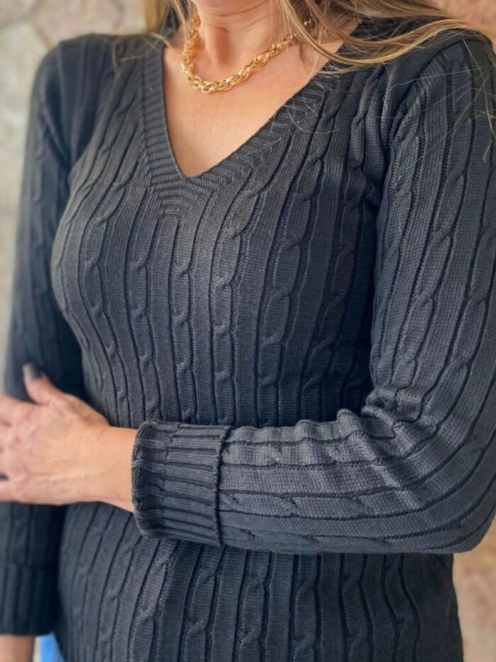 Blusa Feminina de inverno feita em tricô