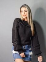 Blusa Feminina Feita de Tricô para o Frio