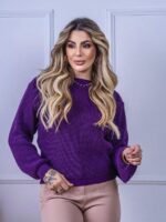 Blusa Feminina Feita de Tricô para o Frio