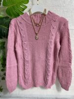 Blusa Feminina Feita de Tricô para o Frio