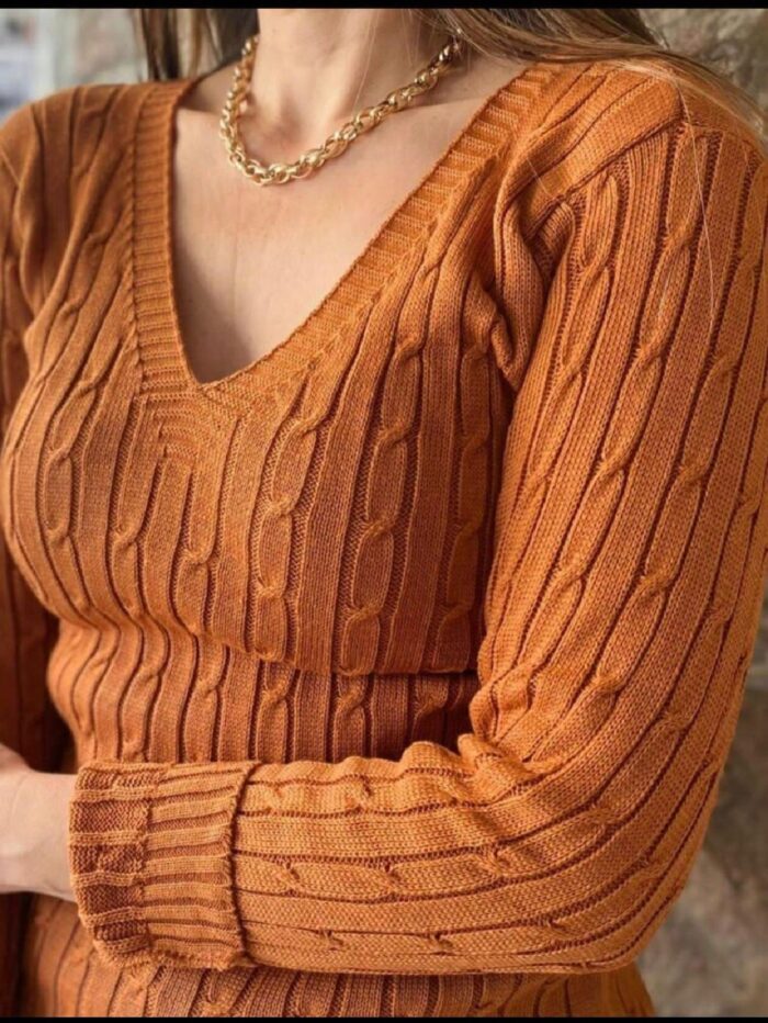 Blusa Feminina de inverno feita em tricô