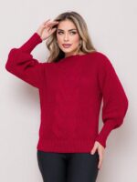 Blusa Feminina Feita de Tricô para o Frio