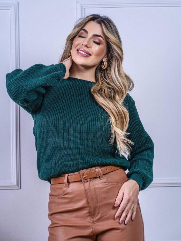 Blusa Feminina Feita de Tricô para o Frio