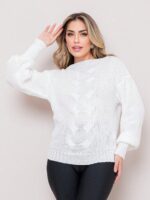 Blusa Feminina Feita de Tricô para o Frio