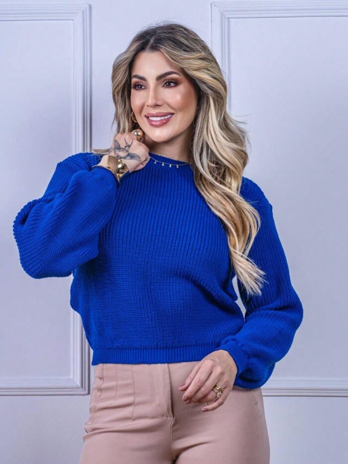 Blusa Feminina Feita de Tricô para o Frio