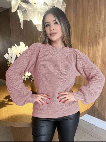 Blusa Feminina Feita de Tricô para o Frio