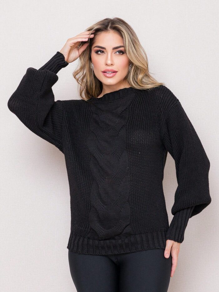 Blusa Feminina Feita de Tricô para o Frio