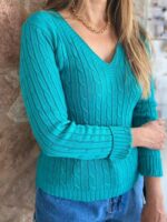 Blusa Feminina de inverno feita em tricô