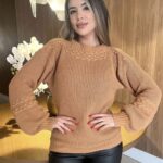 Blusa Feminina Feita de Tricô para o Frio