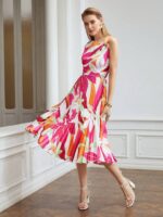 Vestido Floral Plissado Midi