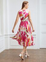 Vestido Floral Plissado Midi
