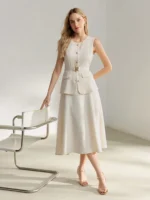 Vestido Longo Com Cinto Talia