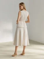 Vestido Longo Com Cinto Talia