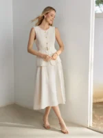 Vestido Longo Com Cinto Talia