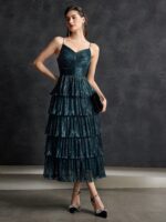 Vestido Longo de Festa Em Camadas