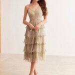 Vestido Longo de Festa Em Camadas