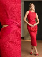 Vestido Longo Slim Torção Na Cintura