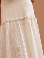 Vestido Longo Texturizado Com Babado