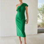 Vestido Midi Longo Ombro Único