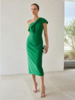 Vestido Midi Longo Ombro Único